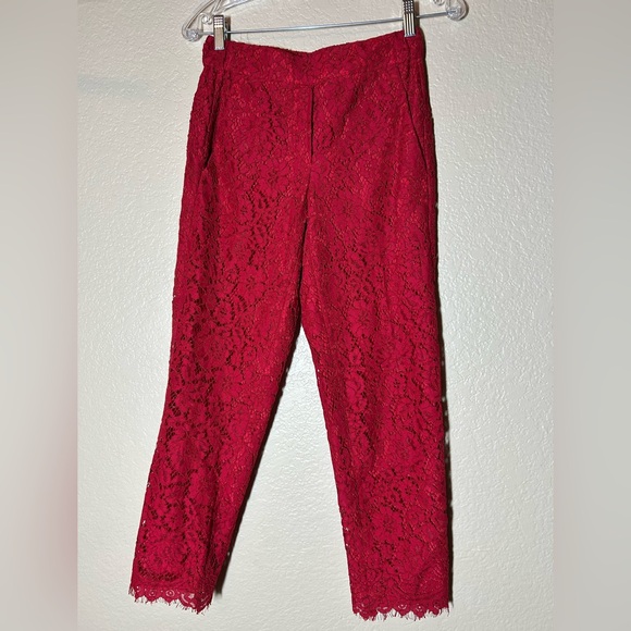 J. Crew Vibrant Red Lace Garment SIZE 00 - Picture 2 of 12